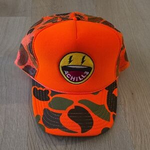 Orange Camouflage Cap with Patch